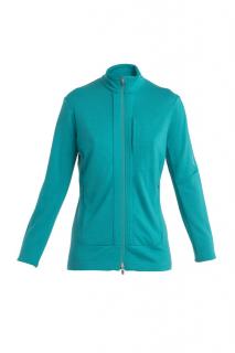 ICEBREAKER Wmns Quantum III LS Zip, Flux Green velikost: L