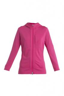 ICEBREAKER Wmns Quantum III LS Zip Hood, Tempo/Electron Pink velikost: S