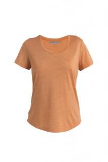 ICEBREAKER Wmns Sphere II SS Scoop Tee, Earth Heather velikost: L