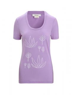 ICEBREAKER Wmns Tech Lite II SS Scoop Tee Fresh Growth, Purple Gaze velikost: XS