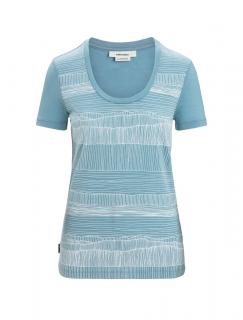 ICEBREAKER Wmns Tech Lite II SS Scoop Tee Reflection Lines, Astral Blue velikost: S