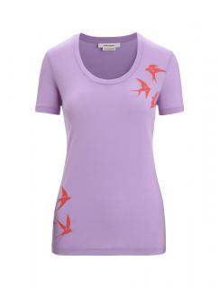 ICEBREAKER Wmns Tech Lite II SS Scoop Tee Swarming Shapes, Purple Gaze velikost: L