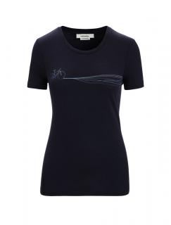 ICEBREAKER Wmns Tech Lite II SS Tee Cadence Paths, Midnight Navy velikost: XS