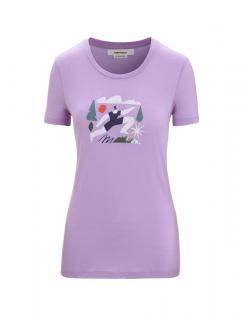 ICEBREAKER Wmns Tech Lite II SS Tee Spring Run, Purple Gaze velikost: XS