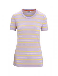 ICEBREAKER Wmns Wave SS Tee Stripe, Purple Gaze/Summer/S (vzorek) velikost: S