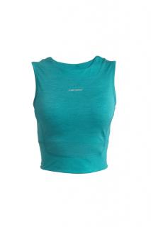 ICEBREAKER Wmns ZoneKnit Cropped Bra-Tank, Flux Green velikost: XS