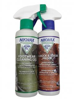 NIKWAX sada čistící prostředek Footwear Cleaning Gel a impregnace Nubuck/Suede Proof (300 + 300 ml)