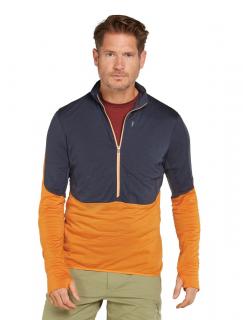 Pánská merino mikina ICEBREAKER Mens 200 Realfleece Descender LS Half, Graphite/Ray/Feldsar velikost: L