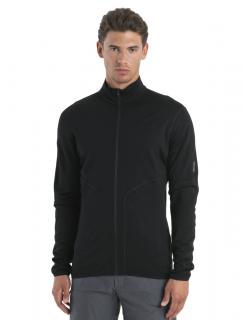 Pánská merino mikina ICEBREAKER Mens 560 Realfleece EleMtal II LS Zip, Black velikost: L