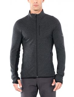 Pánská merino mikina ICEBREAKER Mens Descender LS Zip, Jet Heather/Black velikost: XL