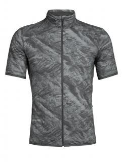 pánská merino mikina ICEBREAKER Mens Headwaters Hybrid SS Full Zip, Mineral velikost: M