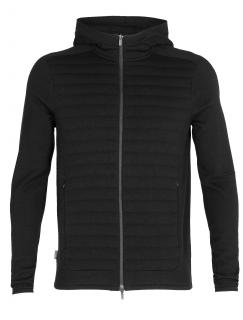 pánská merino mikina ICEBREAKER Mens ZoneKnit Insulated LS Zip Hoodie, Black (vzorek) velikost: M