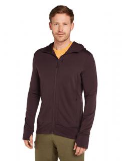 Pánská merino mikina s kapucí ICEBREAKER Mens 260 Quantum IV LS Zip Hoodie, Bittersweet velikost: M