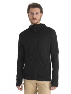 Pánská merino mikina s kapucí ICEBREAKER Mens 260 Quantum IV LS Zip Hoodie, Black velikost: L