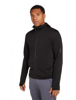 Pánská merino mikina s kapucí ICEBREAKER Mens 360 Realfleece Elem LS Z Hood, Black velikost: L