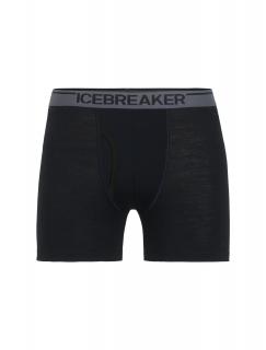 pánské merino boxerky ICEBREAKER Mens Anatomica Boxers wFly, Black velikost: S