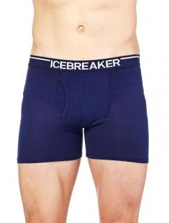 Pánské merino boxerky ICEBREAKER Mens Anatomica Boxers wFly, Midnight Navy velikost: L