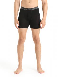 Pánské merino boxerky ICEBREAKER Mens Anatomica Long Boxers, Black velikost: L