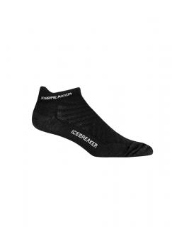 pánské merino ponožky ICEBREAKER Mens Run+ Ultralight Micro, Black/Snow velikost: 47-49 (XL)