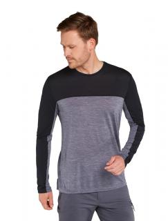 Pánské merino tričko s dlouhým rukávem ICEBREAKER Mens 125 Cool-Lite Sphere LS Tee CB, Graphite Heather/Black velikost: L