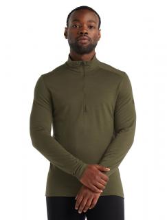 Pánské merino tričko s dlouhým rukávem ICEBREAKER Mens 200 Oasis LS Half Zip, Loden velikost: L