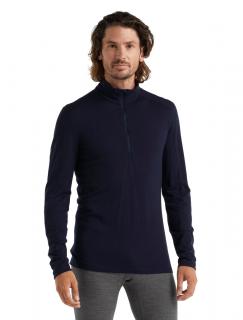 Pánské merino tričko s dlouhým rukávem ICEBREAKER Mens 200 Oasis LS Half Zip, Midnight Navy velikost: L