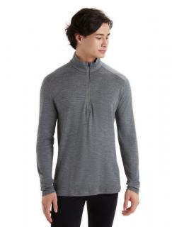 Pánské merino tričko s dlouhým rukávem ICEBREAKER Mens 260 Tech LS Half Zip, Gritstone Heather velikost: L