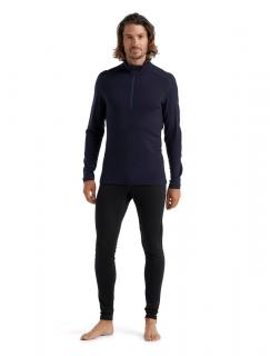 Pánské merino tričko s dlouhým rukávem ICEBREAKER Mens 260 Tech LS Half Zip, Midnight Navy velikost: L