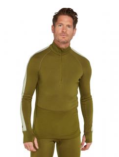 Pánské merino tričko s dlouhým rukávem ICEBREAKER Mens ZoneKnit 260 LS Half Zip, Algae/Ashen velikost: M