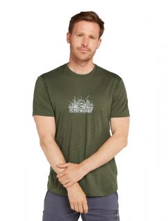 Pánské merino tričko s krátkým rukávem ICEBREAKER Mens 150 Tech Lite III SS Tee IB Grown, Loden velikost: XL