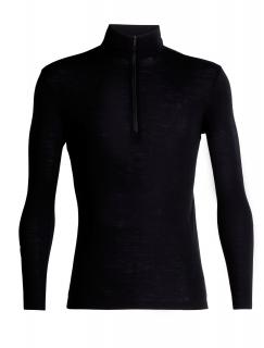 pánské merino triko dlouhý rukáv, 1/2 zip ICEBREAKER Mens 175 Everyday LS Half Zip, Black velikost: M