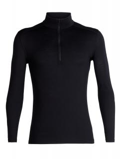 pánské merino triko dlouhý rukáv 1/2 zip ICEBREAKER Mens 200 Oasis LS Half Zip, Black velikost: XXL