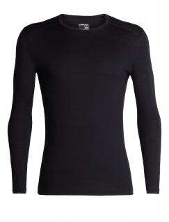 pánské merino triko dlouhý rukáv ICEBREAKER Mens 200 Oasis LS Crewe, Black velikost: L