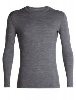 pánské merino triko dlouhý rukáv ICEBREAKER Mens 200 Oasis LS Crewe, Gritstone Heather velikost: M