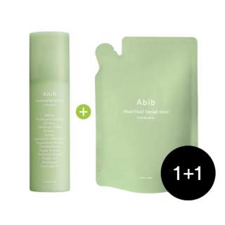 ABIB - HEARTLEAF FACIAL MIST CALMING SPRAY - Zklidňující spray mist na obličej s náhradní náplní 150 ml + 150 ml