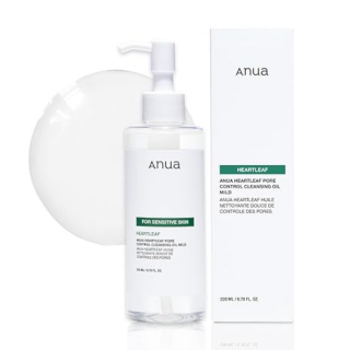 ANUA - HEARTLEAF PORE CONTROL CLEANSING OIL MILD - Jemný čisticí olej s pelyňkem pro citlivou pleť 200 ml