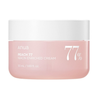 ANUA - PEACH 77% NIACIN ENRICHED CREAM - Hydratační a rozjasňující pleťový krém s 77% niacinamidem a broskvovým extraktem 50 ml