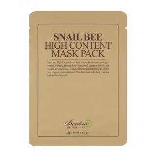 BENTON - SNAIL BEE HIGH CONTENT MASK PACK - Pleťová maska s hlemýždím mucinem  a včelím jedem 20 ml