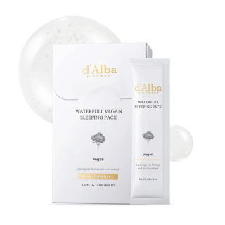 DALBA - WATERFULL VEGAN SLEEPING PACK - Intenzivní noční hydratační maska s výtažkem z bílého lanýže 12 x 4 ml