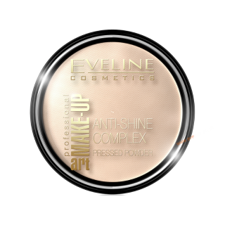 EVELINE COSMETICS - ANTI SHINE COMPLEX PRESSED POWDER NATURAL - Zmatňující minerální pudr s hedvábím 14 g