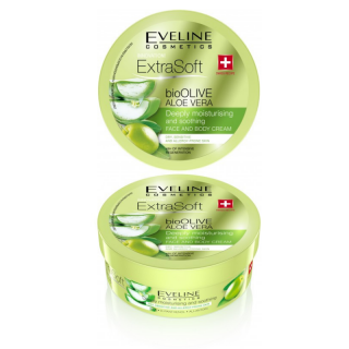 EVELINE COSMETICS - EXTRA SOFT BIO OLIVE ALOE VERA - Hydratační a zklidňující krém pro citlivou pokožku 175 ml