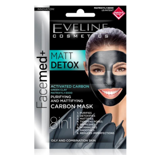 EVELINE COSMETICS - FACEMED+ MATT DEDOX - Čistící maska pro mastnou a smíšenou pleť 2x5 ml