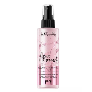 EVELINE COSMETICS - GLOW AND GO AQUA MIRACLE FACE & BODY MIST PINK - Mlha na tvář a tělo 110 ml