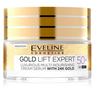 EVELINE COSMETICS - GOLD LIFT EXPERT 50+ - Luxusní výživný krém s 24karátovým zlatem 50 ml