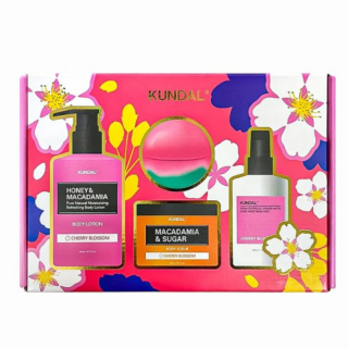 KUNDAL - BATH AND BODY GIFT BOX CHERRY BLOOSOM - Limitovaný dárkový set 4 produktů pro péči o tělo