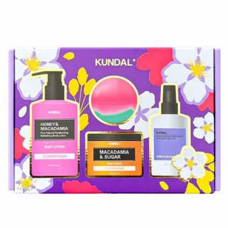 KUNDAL - BATH AND BODY GIFT BOX WHITE MUSK - Limitovaný dárkový set 4 produktů pro péči o tělo