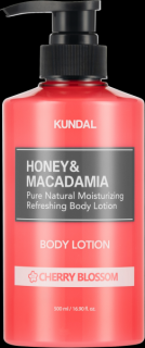 KUNDAL - HONEY & MACADAMIA BODY LOTION - Korejské tělové mléko Cherry Blossom 500 ml