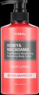 KUNDAL - HONEY & MACADAMIA BODY LOTION - Korejské tělové mléko Pink Grapefruit 500 ml