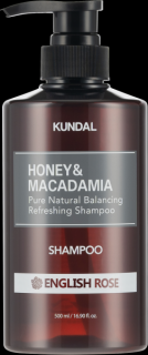 KUNDAL - HONEY & MACADAMIA SHAMPOO - Korejský šampon na vlasy English Rose 500 ml