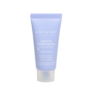 MARY&MAY - CALENDULA PEPTIDE AGELESS SLEEPING MASK - Zklidňující a hydratační noční pleťová maska s měsíčkem 30 g